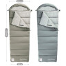 Ультралёгкий спальный мешок NATUREHIKE CNK2350WS023 M400 хлопковый с капюшоном весна осень зеленый, молния справа 6927595776087